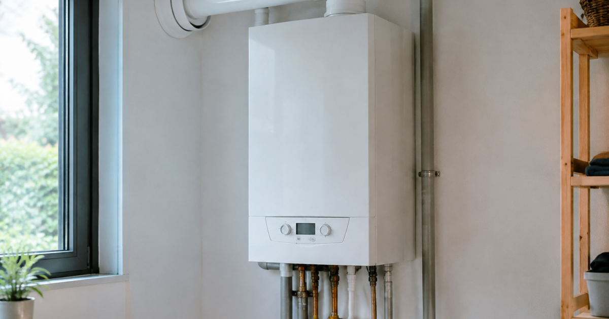 Chaudiere gaz munie prises air positionnee haut bas